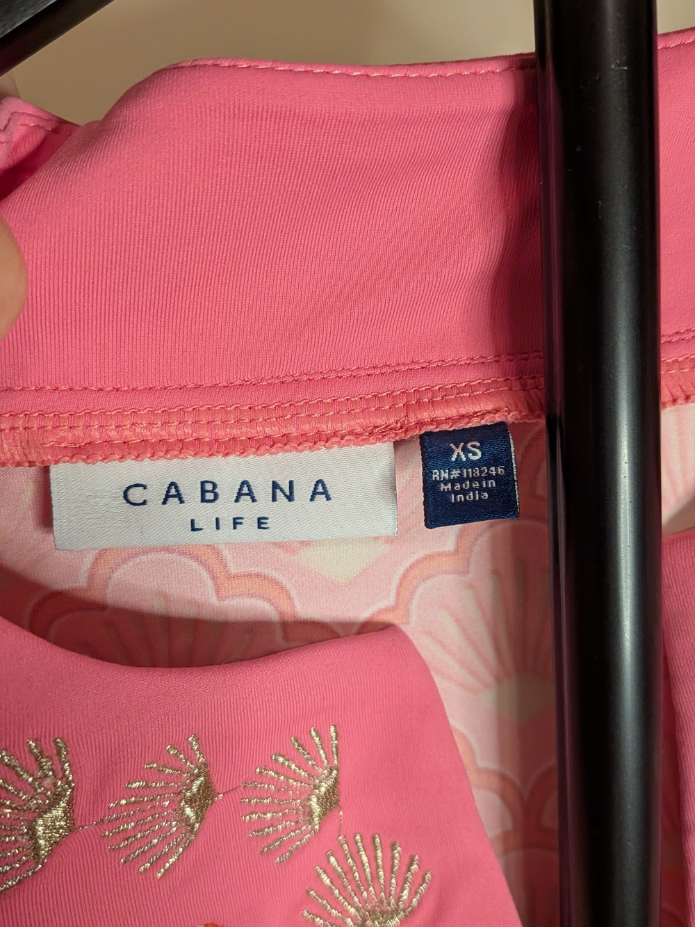 Cabana Life Pink Dress with Metallic Gold Embroidery - Picture 2 of 5